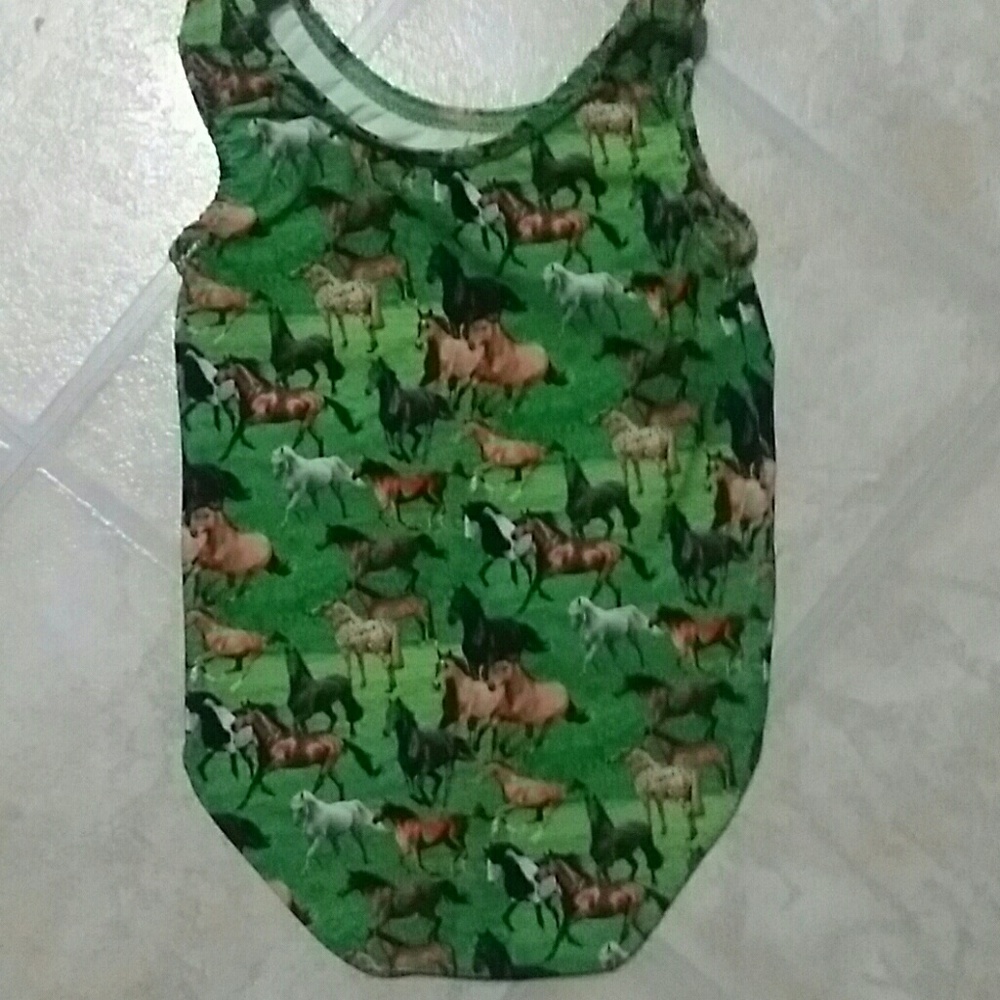 GYMNASTIC LEOTARD HORSE LOVERS CUSTOME MADE SMALL